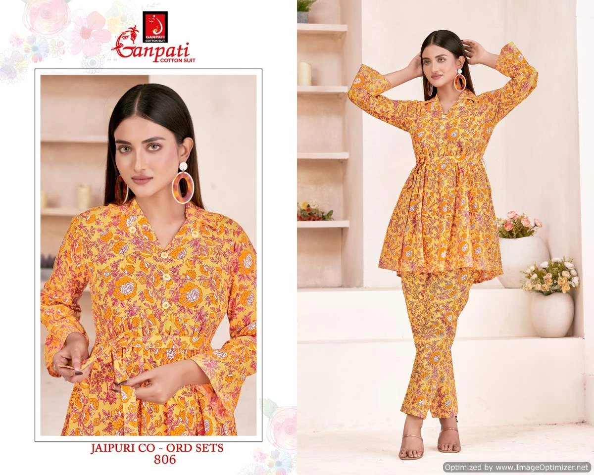 Ganpati Jaipuri Vol 8 Cotton Wholesale Kurti with Pant Catalog — Wholesale Kurtis, Ganpati wholesale from Surat - Gallery Image 5